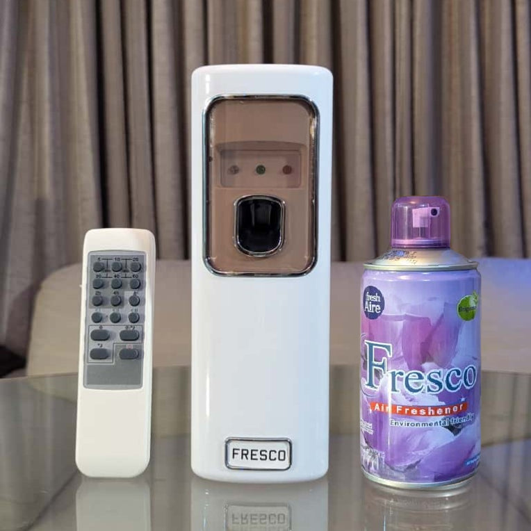 Freshup LED Remote Control Automatic Air Freshener Dispenser with Free Refill & D-Size Batteries