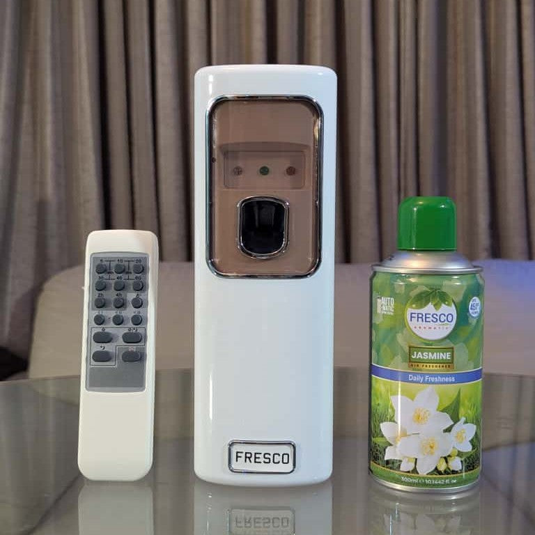Freshup LED Remote Control Automatic Air Freshener Dispenser with Free Refill & D-Size Batteries