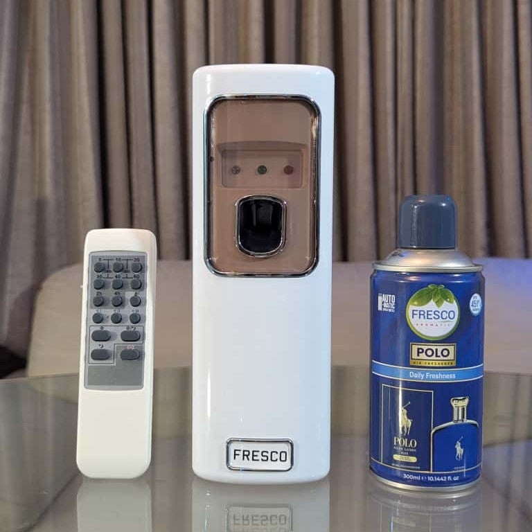 Freshup LED Remote Control Automatic Air Freshener Dispenser with Free Refill & D-Size Batteries