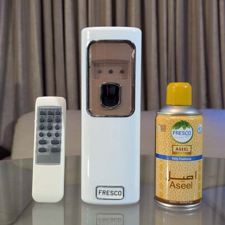 Freshup LED Remote Control Automatic Air Freshener Dispenser with Free Refill & D-Size Batteries