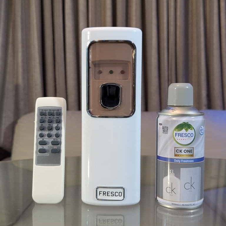 Freshup LED Remote Control Automatic Air Freshener Dispenser with Free Refill & D-Size Batteries