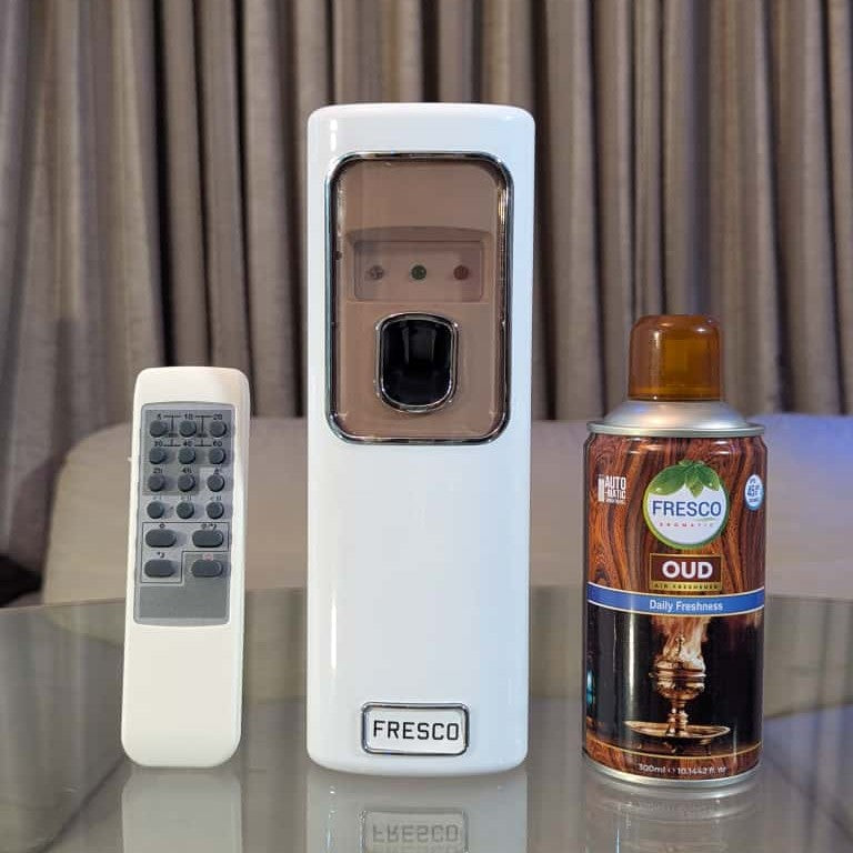 Freshup LED Remote Control Automatic Air Freshener Dispenser with Free Refill & D-Size Batteries