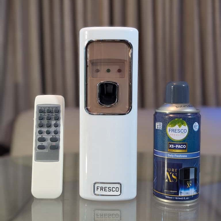 Freshup LED Remote Control Automatic Air Freshener Dispenser with Free Refill & D-Size Batteries