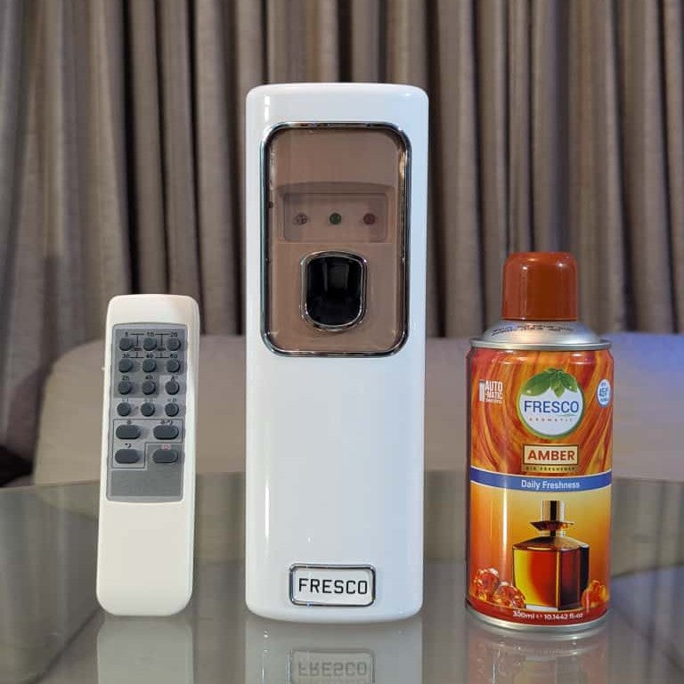 Freshup LED Remote Control Automatic Air Freshener Dispenser with Free Refill & D-Size Batteries