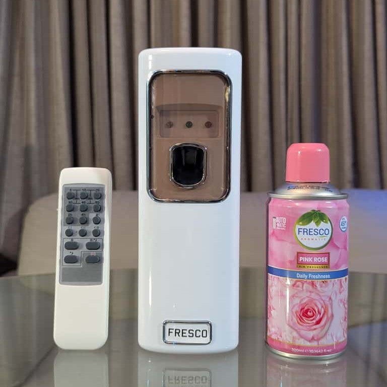 Freshup LED Remote Control Automatic Air Freshener Dispenser with Free Refill & D-Size Batteries
