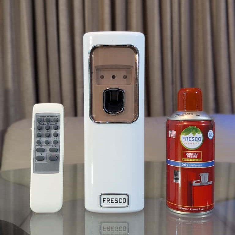 Freshup LED Remote Control Automatic Air Freshener Dispenser with Free Refill & D-Size Batteries