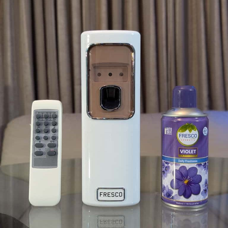 Freshup LED Remote Control Automatic Air Freshener Dispenser with Free Refill & D-Size Batteries