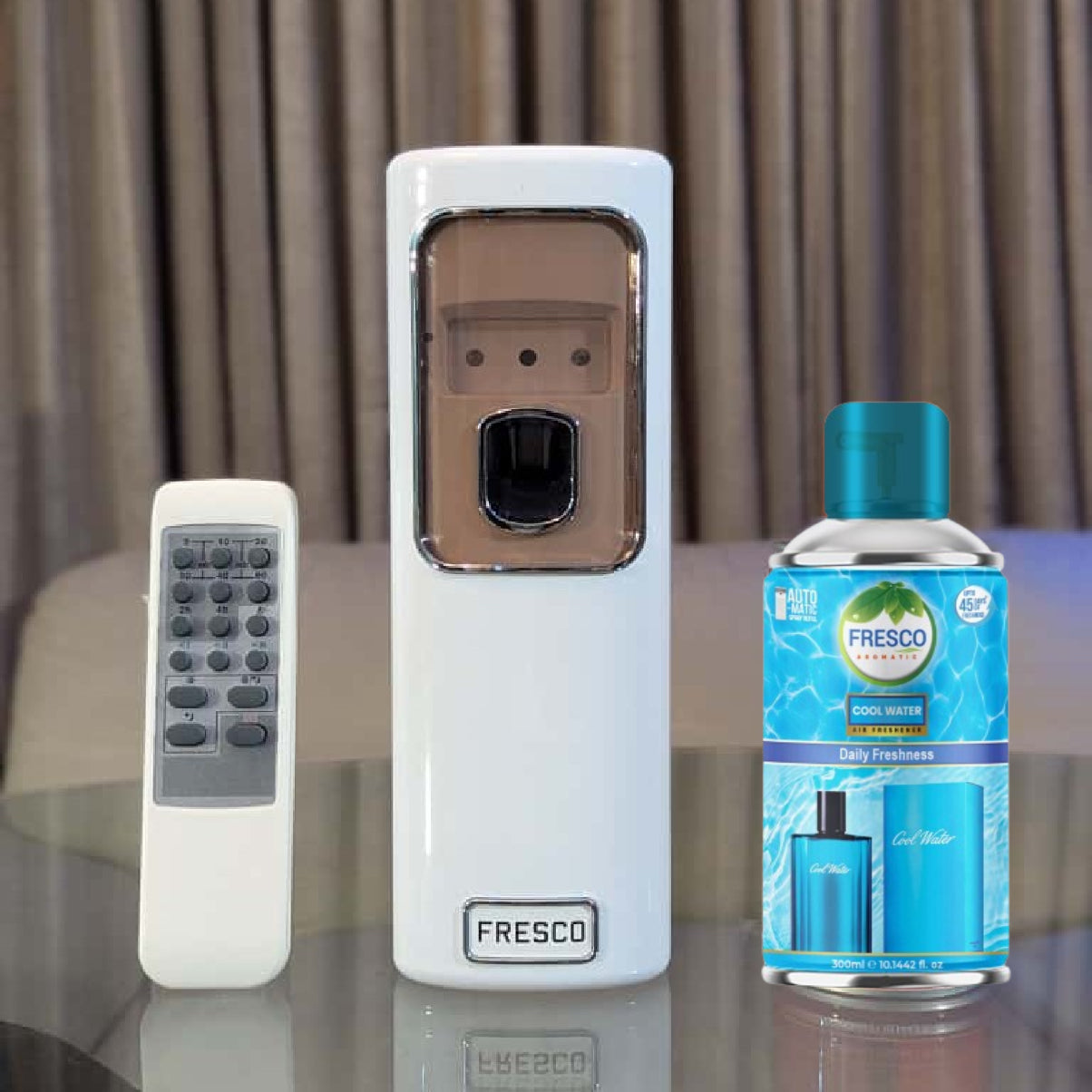 Freshup LED Remote Control Automatic Air Freshener Dispenser with Free Refill & D-Size Batteries