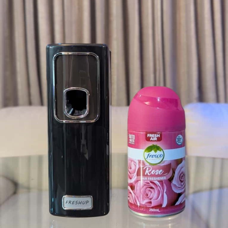Smart Black Automatic Air Freshener Dispenser – Free Refill Spray & Batteries