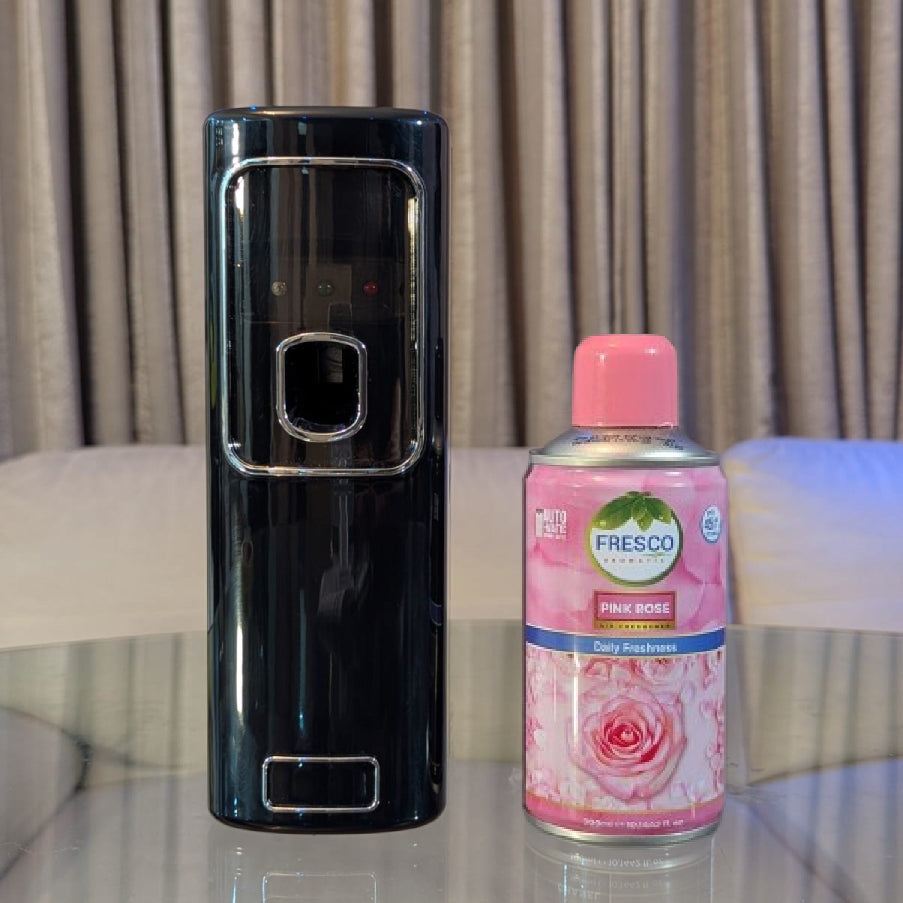 Freshup Black LED Automatic Air Freshener Dispenser with Free Refill & D-Size Batteries