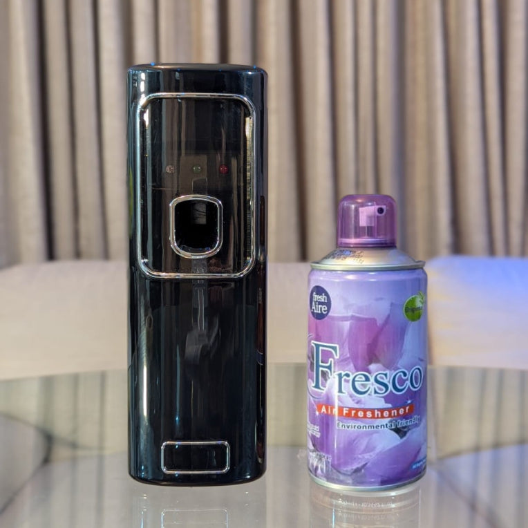 Freshup Black LED Automatic Air Freshener Dispenser with Free Refill & D-Size Batteries