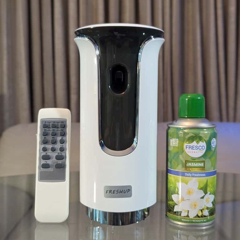 Freshup  Premium LED Remote Control Automatic Air Freshener Dispenser with Free Air Freshener & D-Size Batteries