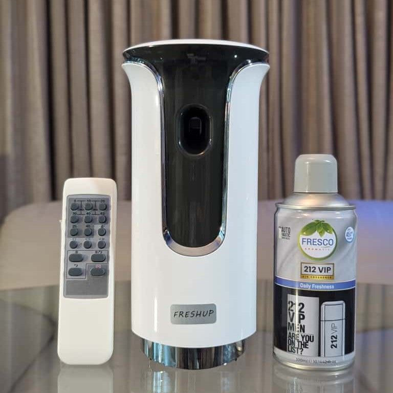 Freshup  Premium LED Remote Control Automatic Air Freshener Dispenser with Free Air Freshener & D-Size Batteries