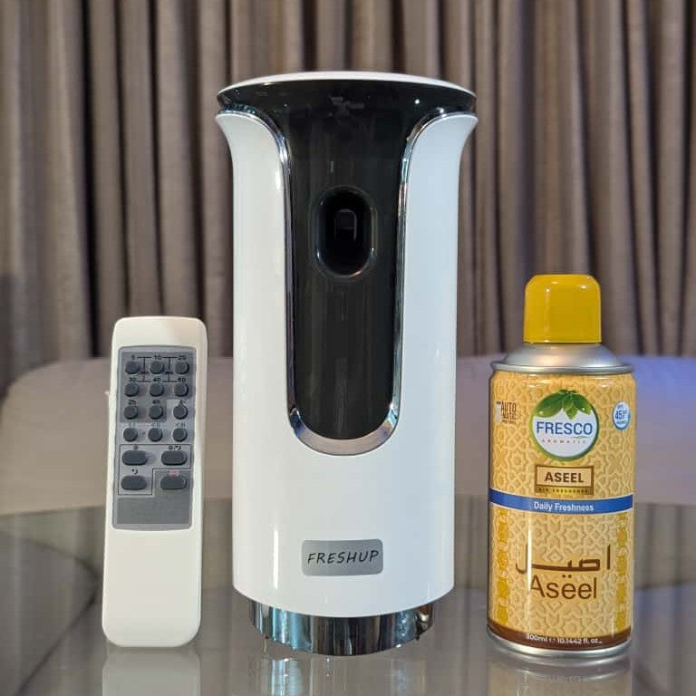 Freshup  Premium LED Remote Control Automatic Air Freshener Dispenser with Free Air Freshener & D-Size Batteries