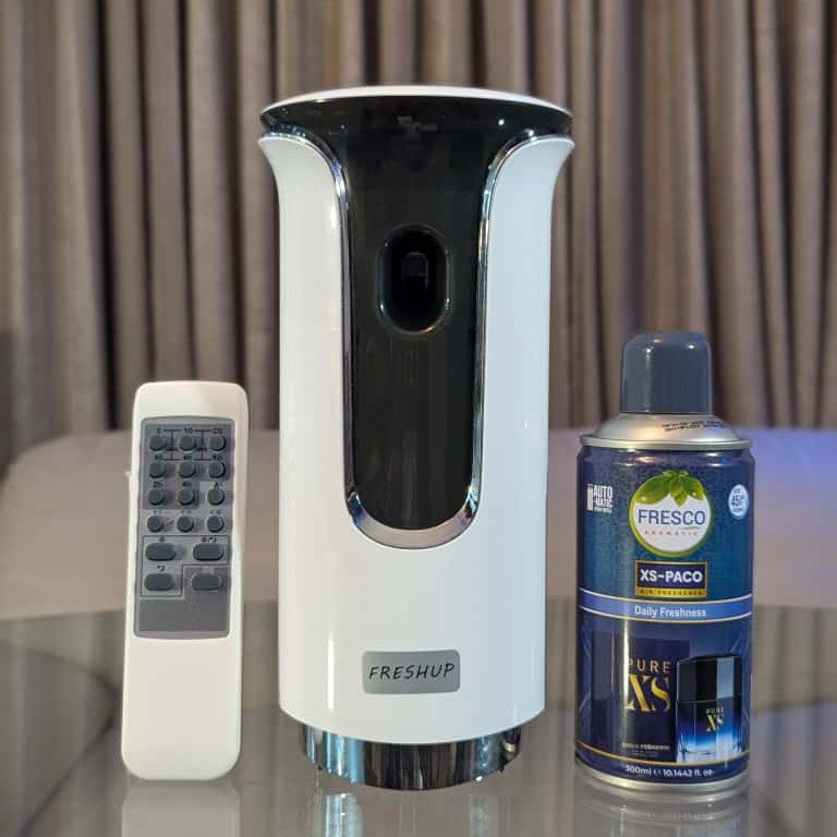 Freshup  Premium LED Remote Control Automatic Air Freshener Dispenser with Free Air Freshener & D-Size Batteries