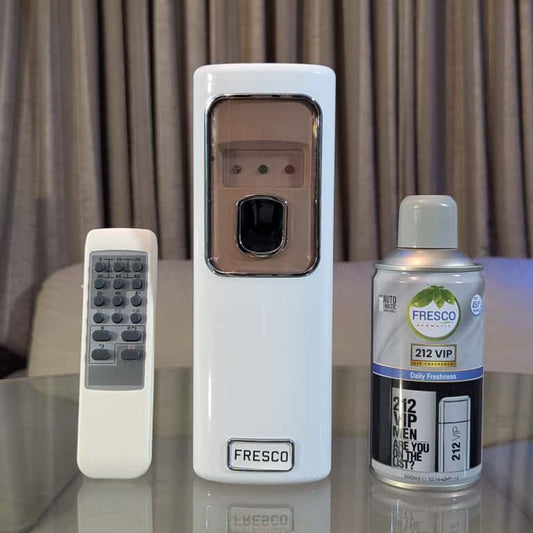 Freshup LED Remote Control Automatic Air Freshener Dispenser with Free Refill & D-Size Batteries