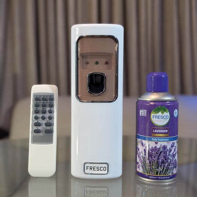 Freshup LED Remote Control Automatic Air Freshener Dispenser with Free Refill & D-Size Batteries