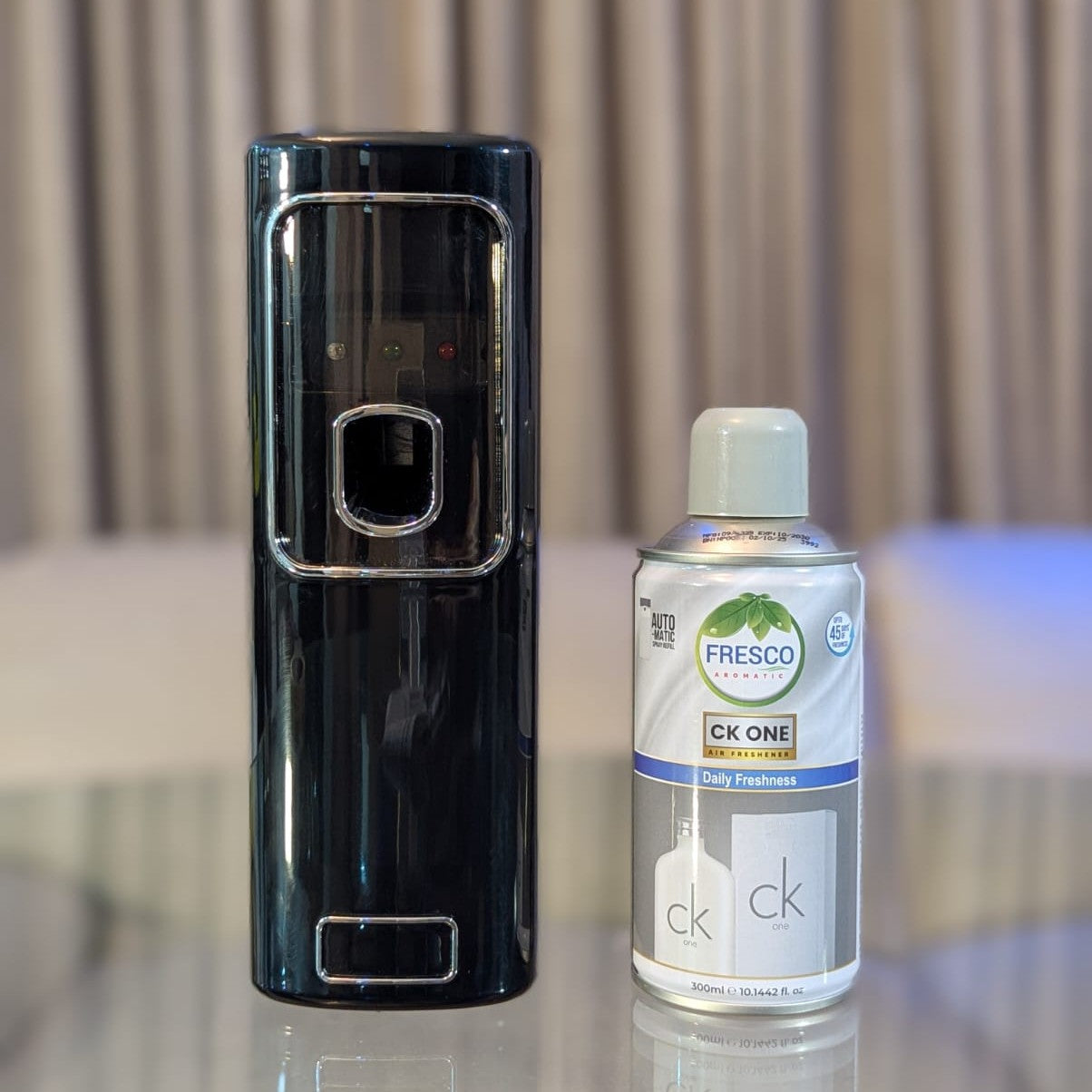 Freshup Black LED Automatic Air Freshener Dispenser with Free Refill & D-Size Batteries