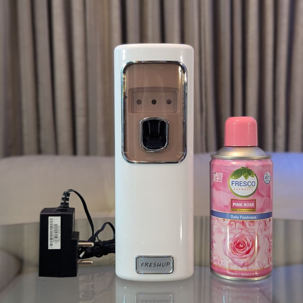 Freshup Automatic Air Freshener Dispenser with Adapter & Refill – Dual Power Spray Machine