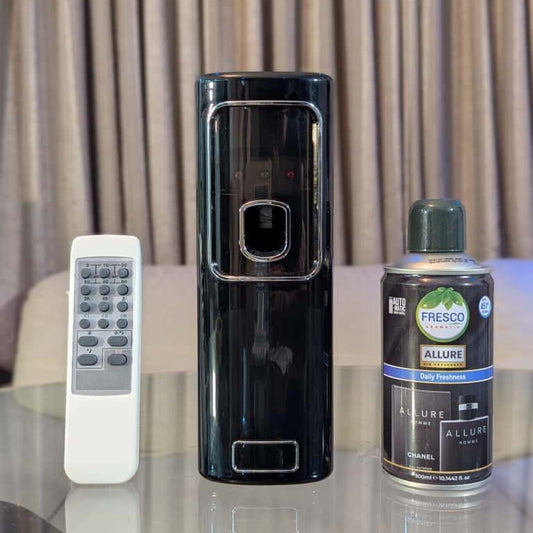 Freshup Black LED Remote Control Automatic Air Freshener Dispenser with Free Refill & D-Size Batteries